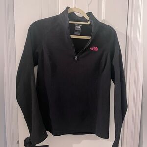 Ladies small black North Face half zip - breast cancer awareness line